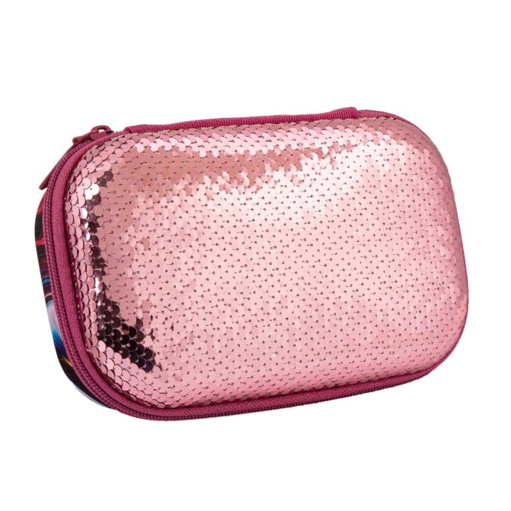 ZIPIT - New Sequin Pencil Box, Cute Jewelry Box for Girls, Pink
